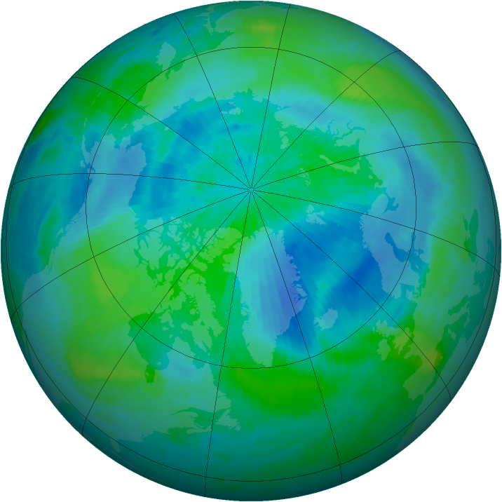 Arctic ozone map for 20 September 2000